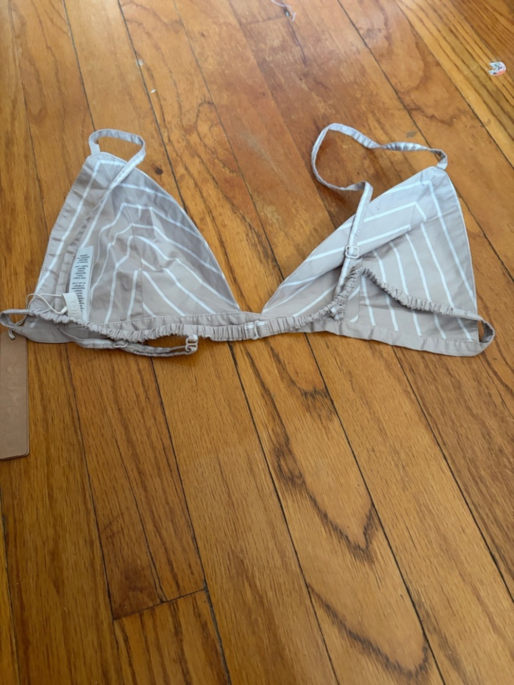 SKIMS Striped Triangle Bralette in Light Taupe - Picture 2 of 5